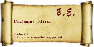 Bachman Edina névjegykártya