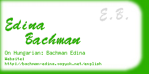 edina bachman business card